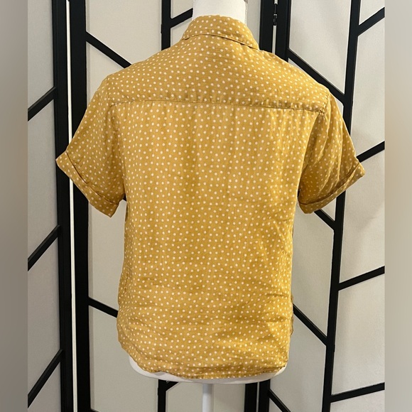 Rachel Zoe | Linen | Yellow + White Polka Dot Button Top | EUC Like New - Picture 4 of 10